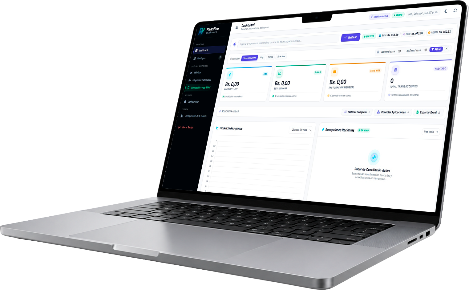 PagoListo Dashboard en Vivo